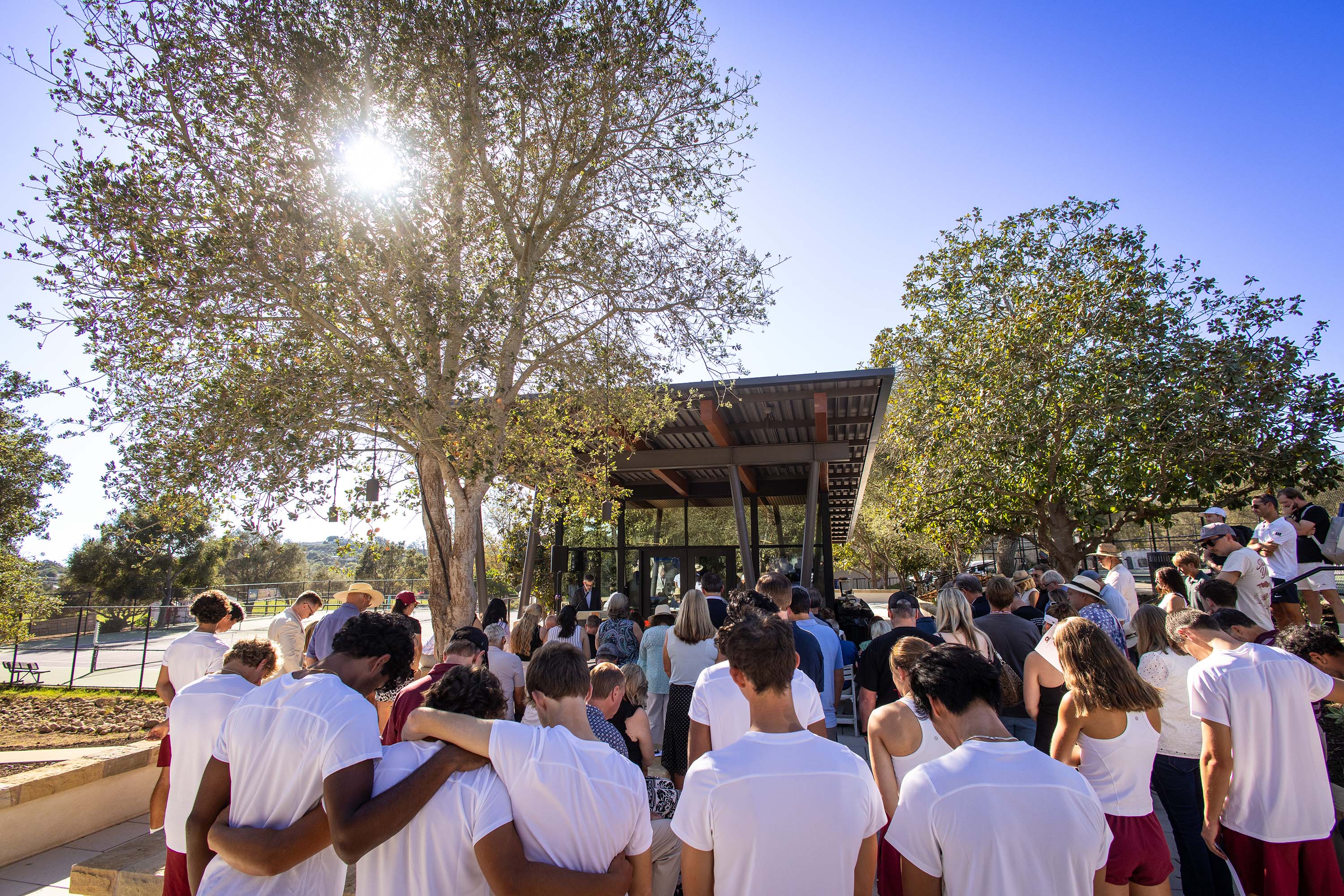 Dave Odell, executive director of athletics, closed the dedication with a blessing over the courts, praying that the complex serves as ground where character, perseverance, and lifelong community are built for years to come.
