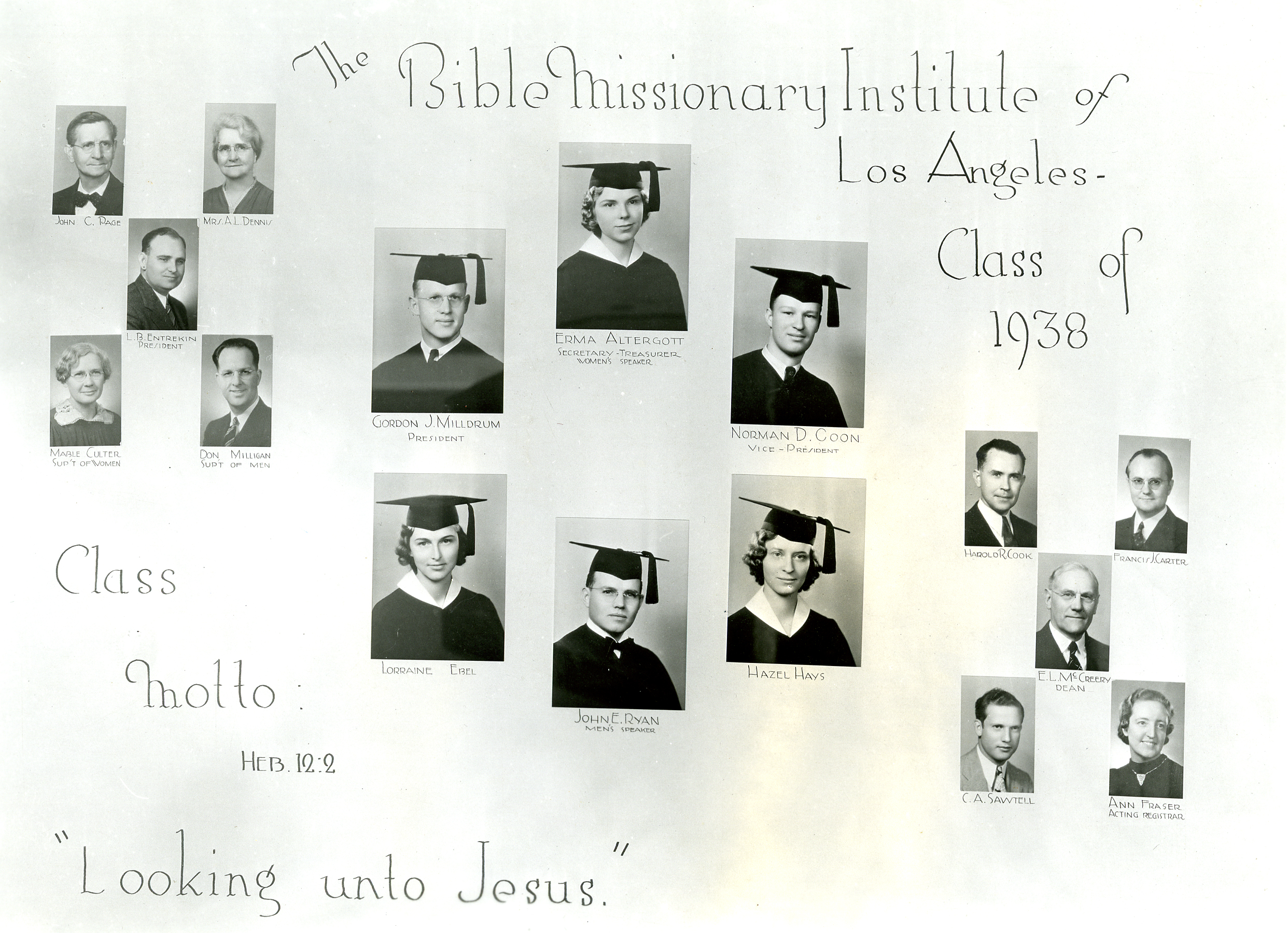 Bible Missionary Institute of Los Angeles's first graduating class