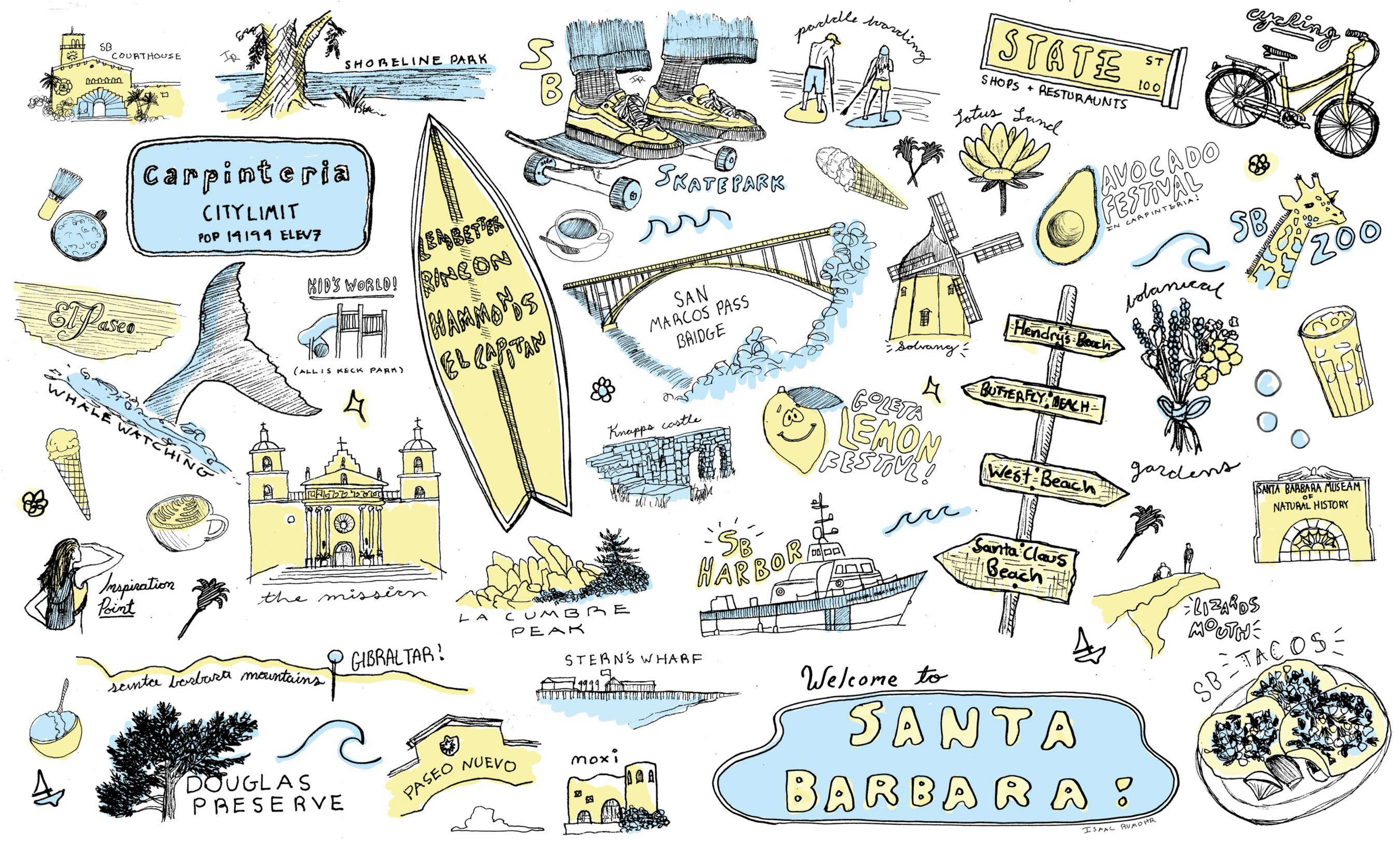 santa barbara illustration map