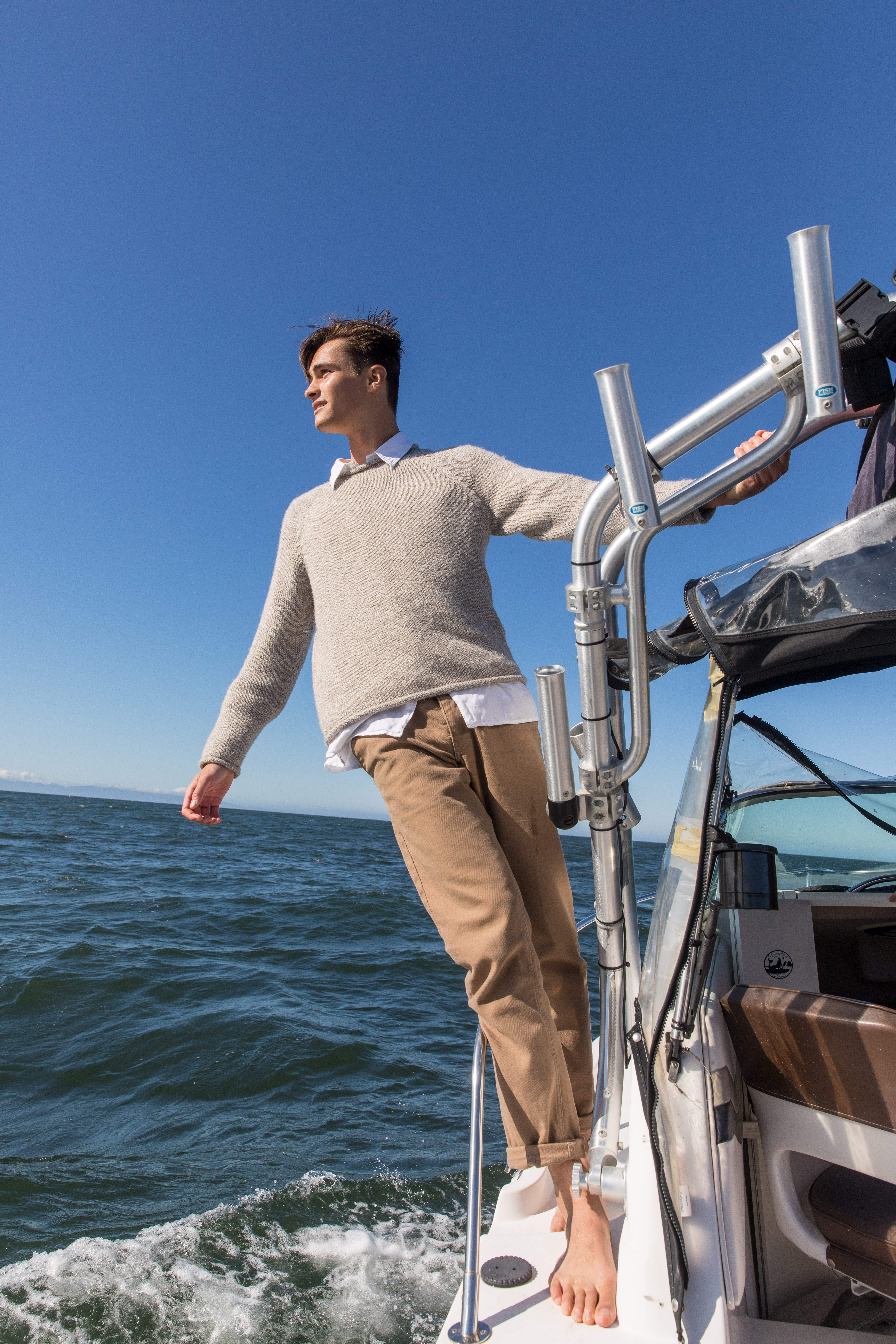 Student on a boat