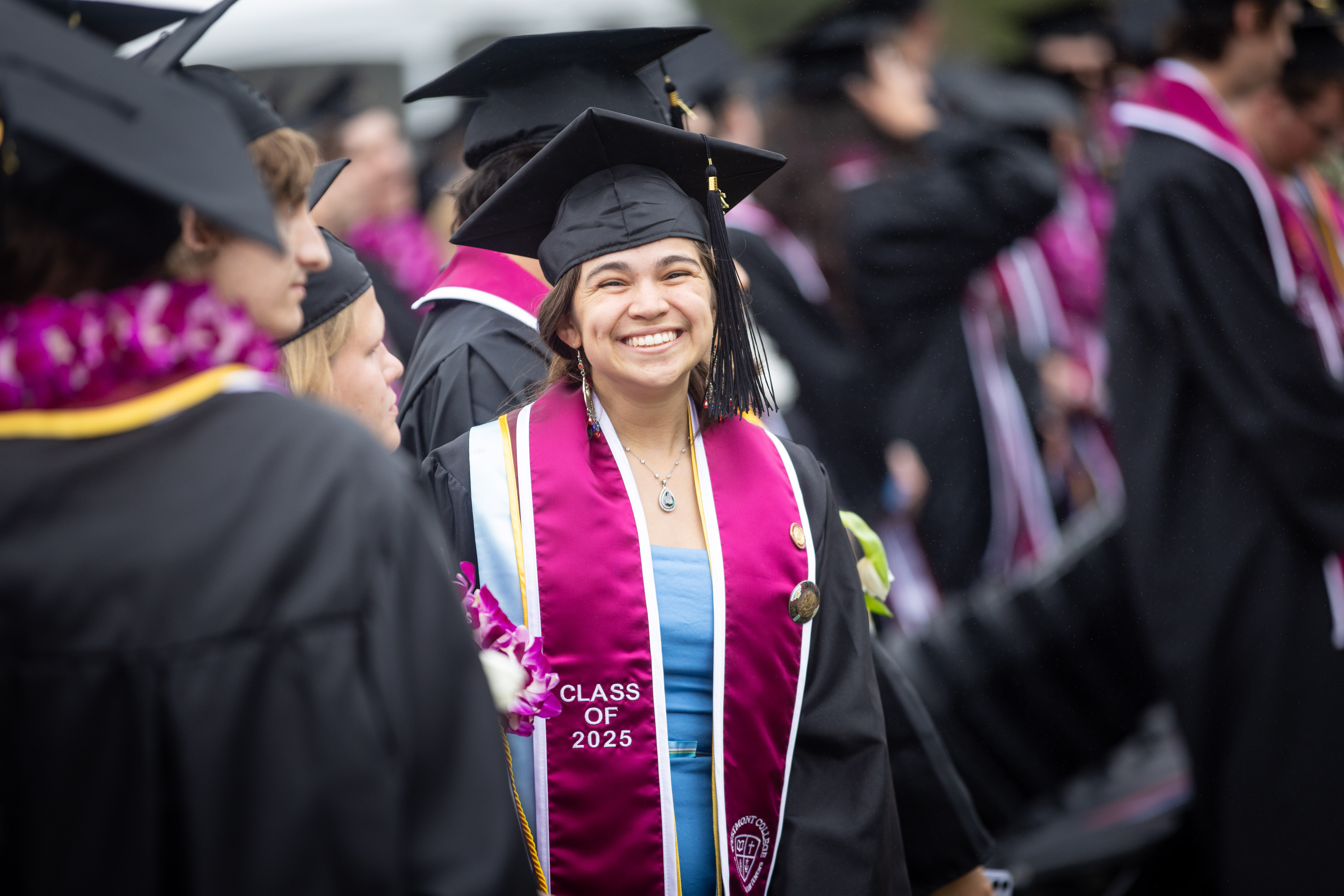 westmont graduate smiles at 2025 commencement