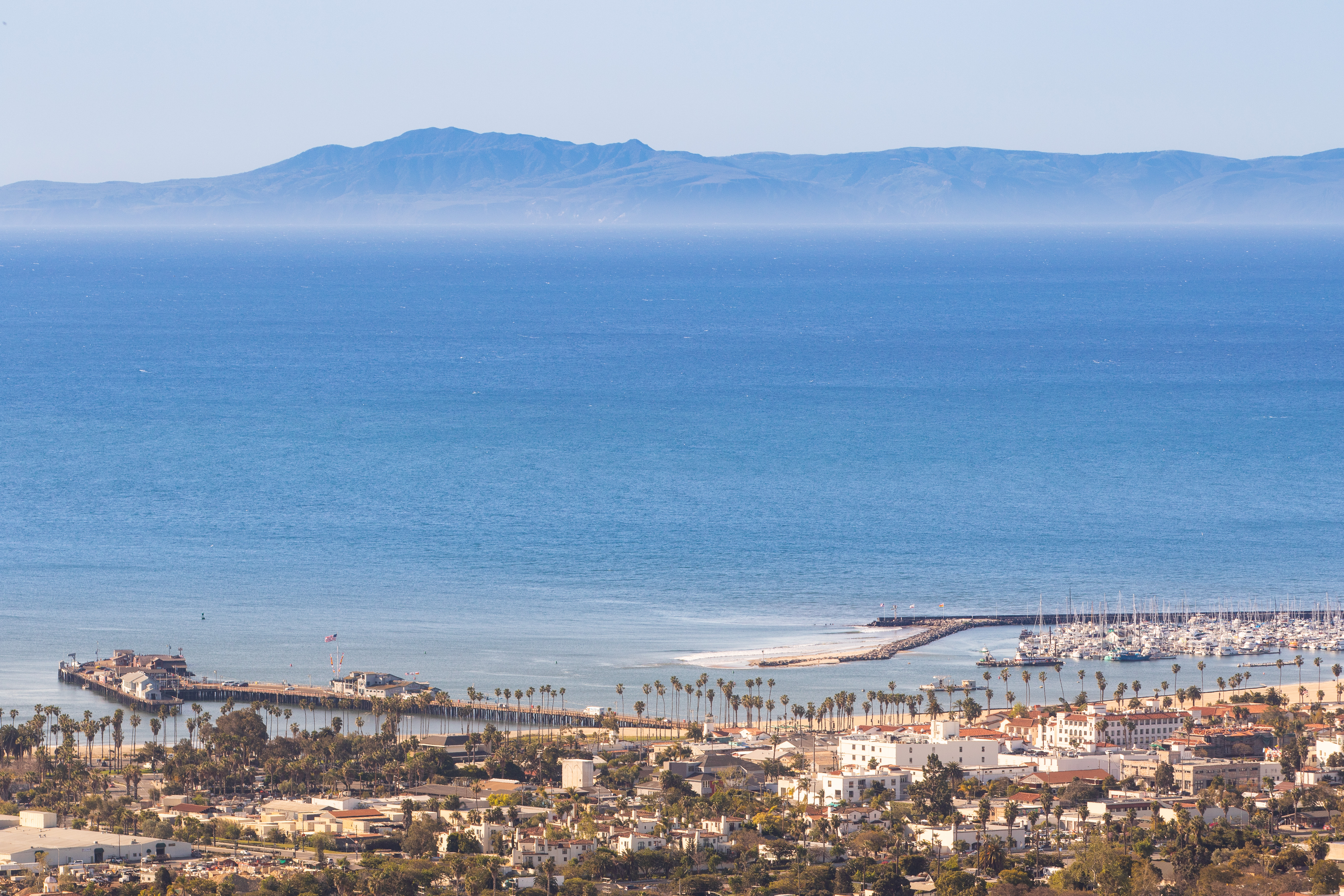 santa barbara view from mountains to channel islands