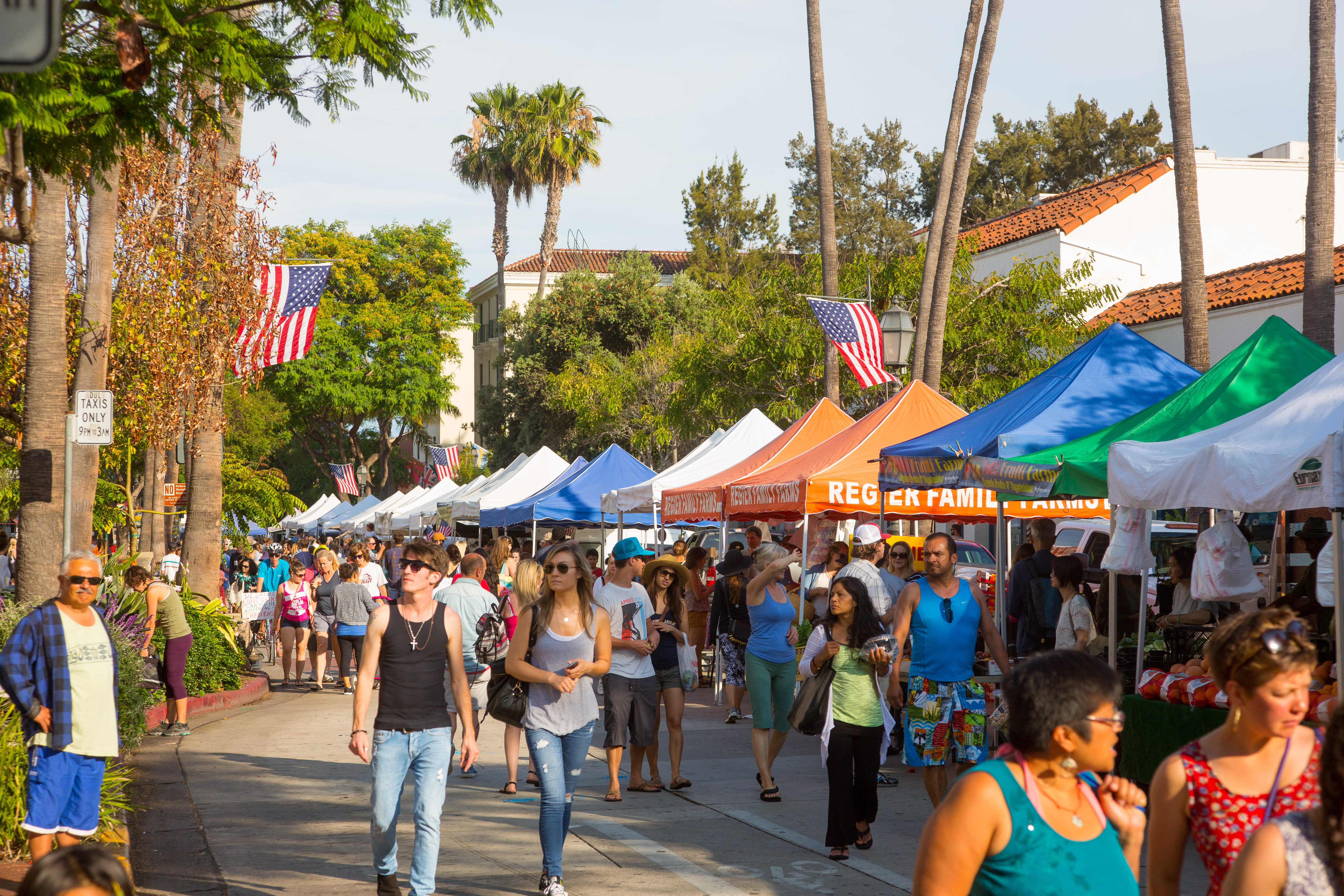 A busy day at the Santa Barbara farmers market