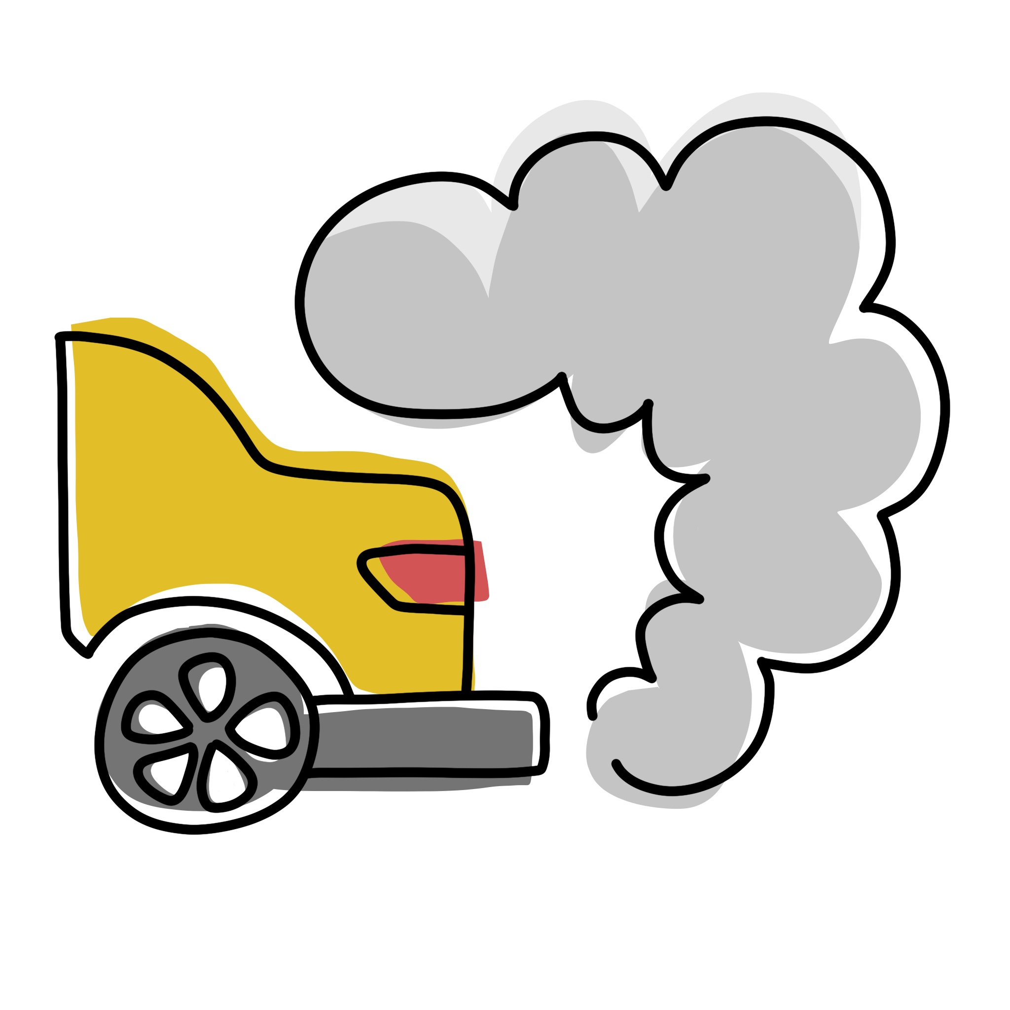illustration of an exhaust pipe on a car
