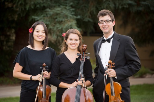 Madison Martin, Rebecca Shasberger and Isaac Kay perform March 2 with the Siloam quartet