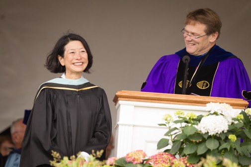 Jane Higa and President Gayle D. Beebe Jane Higa and President Gayle D. Beebe