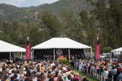 Commencement is held on Russell Carr Field