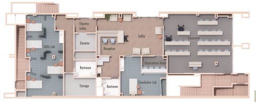 The proposed first floor of the Ridley-Tree School of Nursing 