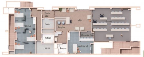 The proposed first floor of the Ridley-Tree School of Nursing 