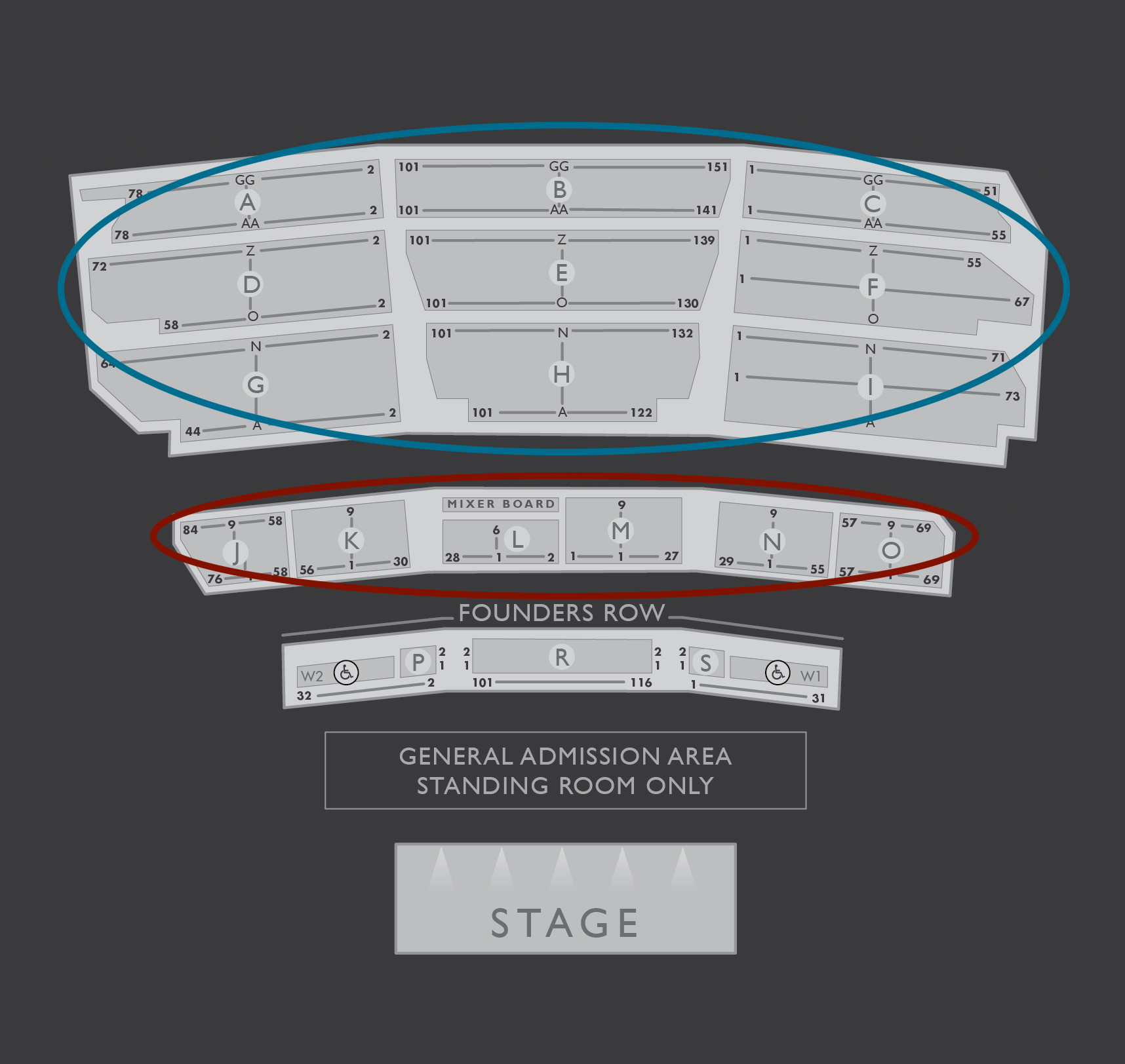 Bowl Seating Chart