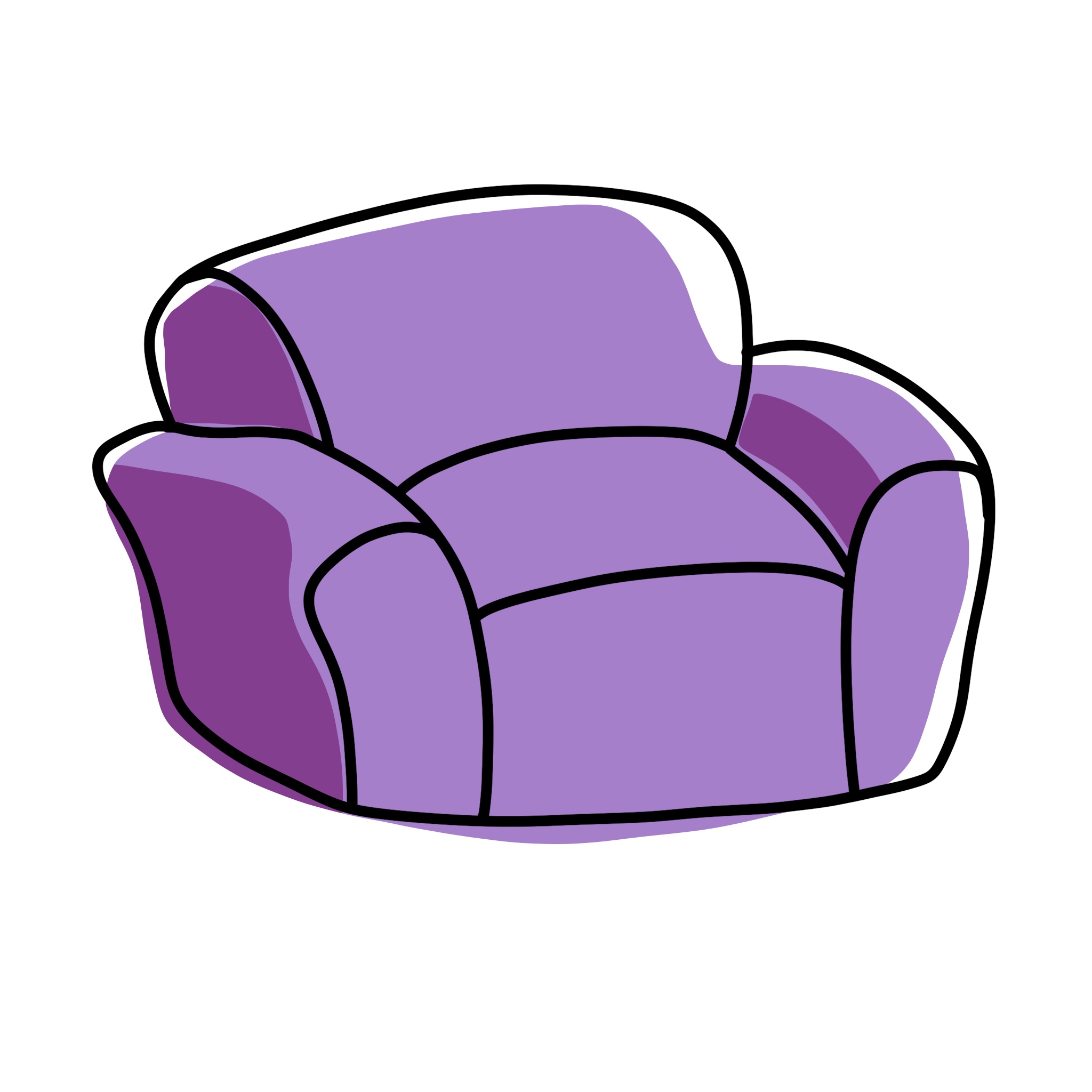 illustration of a purple sofa