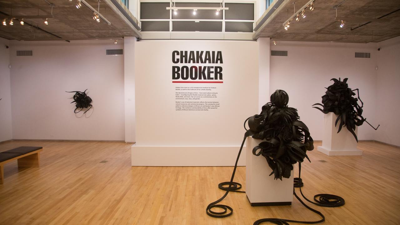 Chakaia Booker Art Exhibit in Westmont Museum