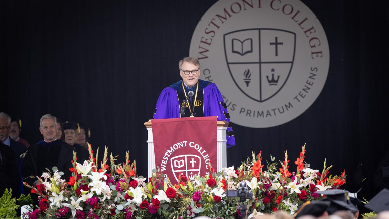 westmont Commencement 2025 president giving speech 