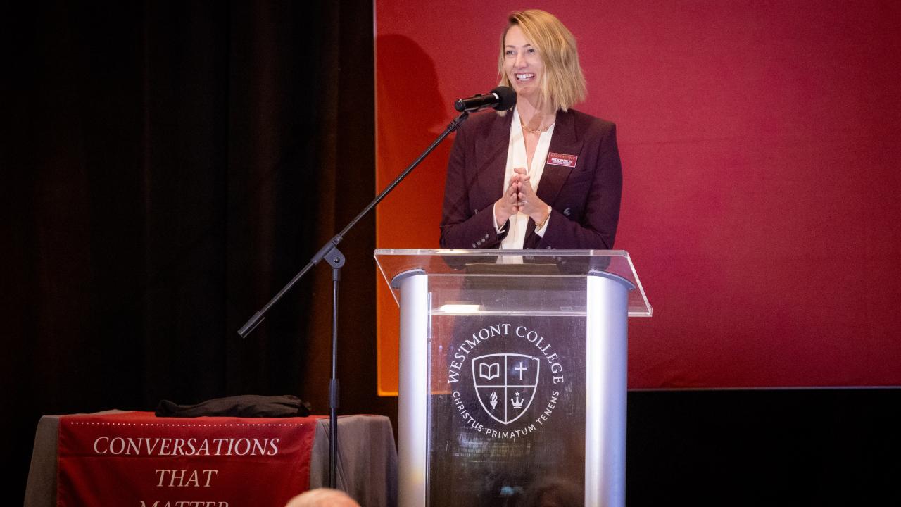 Drew Parisi addresses guests.