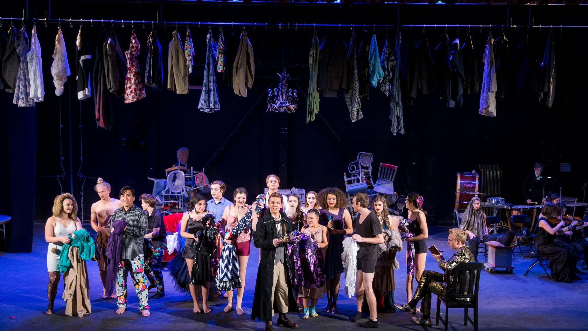 students on stage