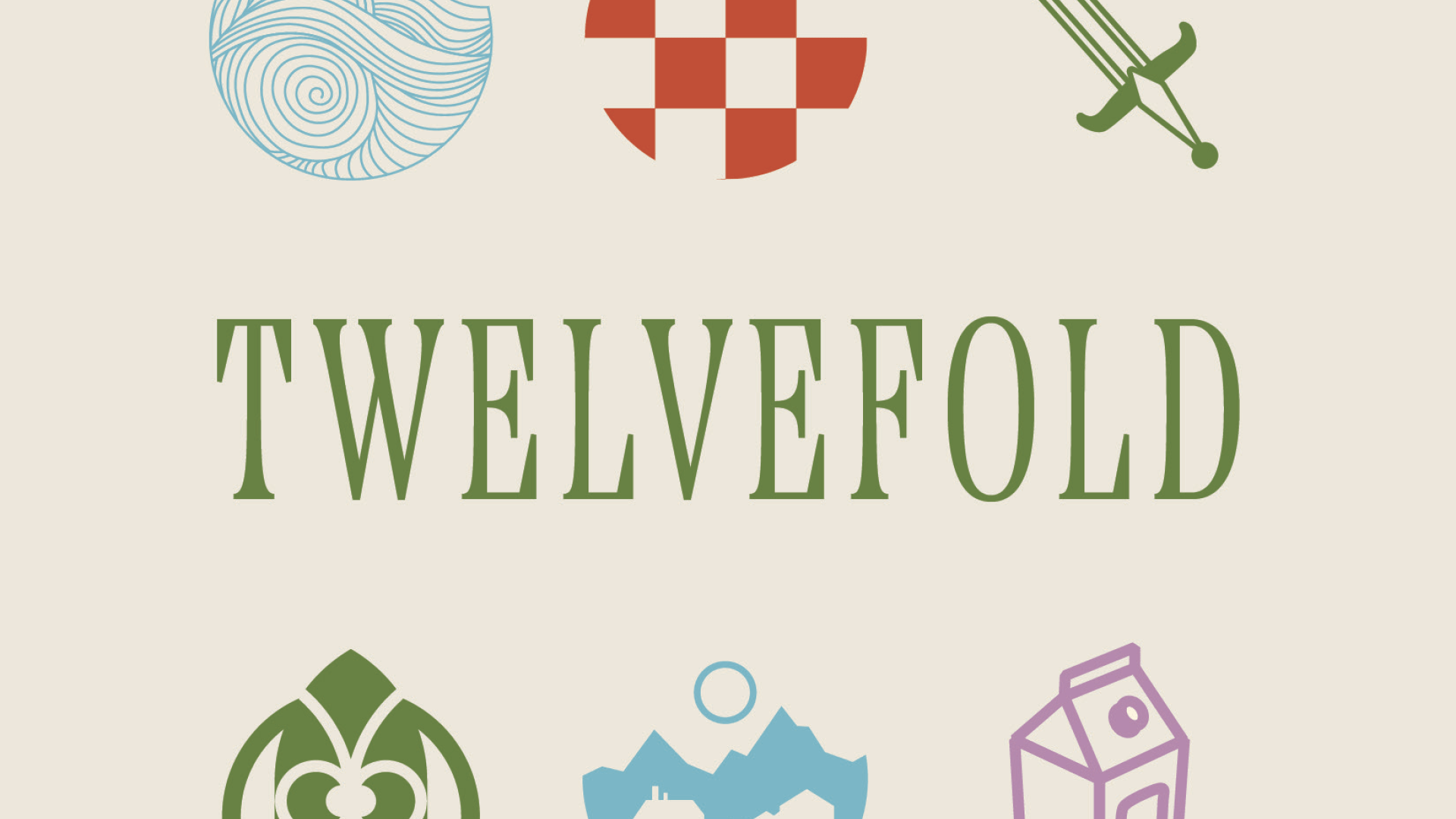Image that says "Twelvefold" surrounded by 12 colorful icons.