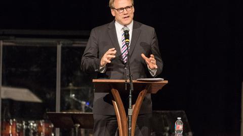 beebe speaking at chapel