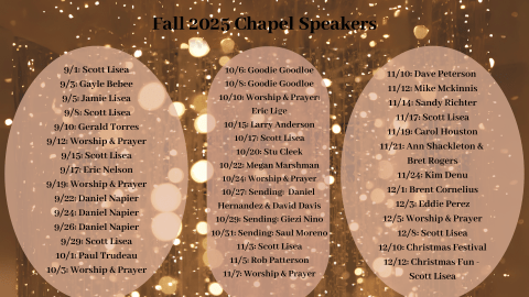 FALL 2025 Chapel Speakers