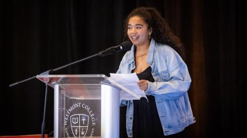 Westmont student speaks.