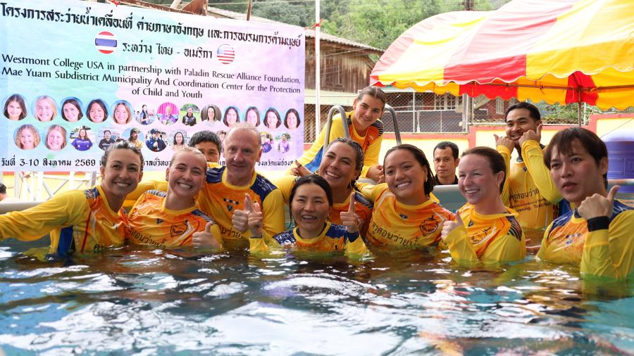 Westmont Swimmers in Pool at Thailand