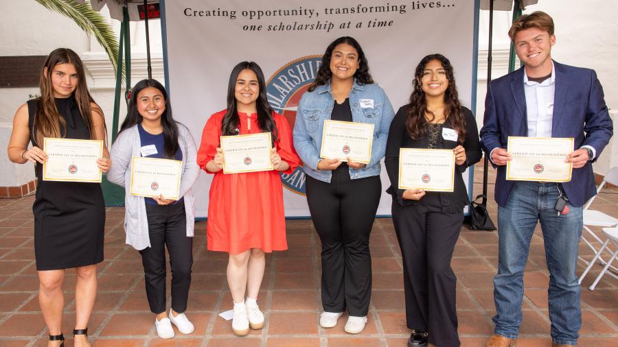 Westmont students receiving awards from the Scholarship Foundation of Santa Barbara