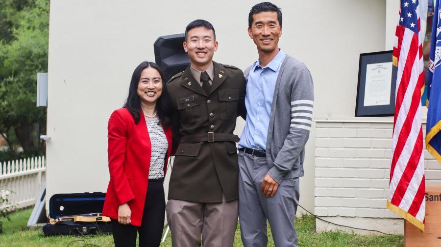 The Nohs with son Jared at the commissioning