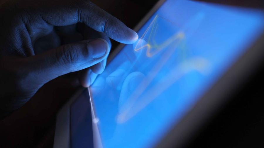 glowing ipad