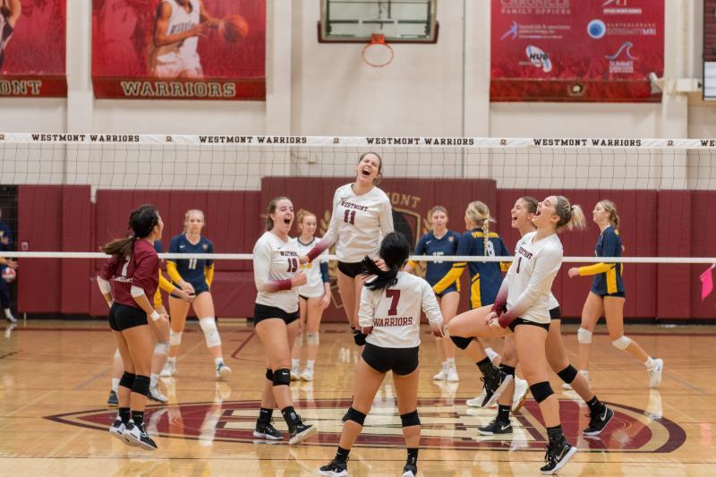 volleyball team celebration