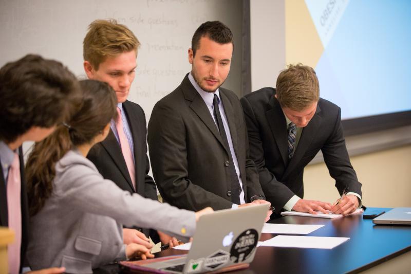 Students in leadership center