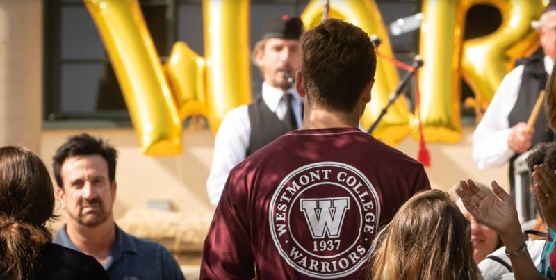 Westmont Tshirt Logo at Orientation