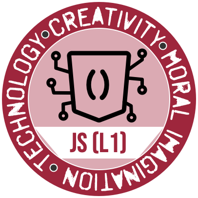 The JavaScript (Level 1) Badge from the Westmont Center for Technology, Creativity and the Moral Imagination
