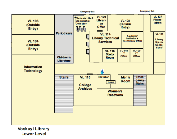 library lower level map