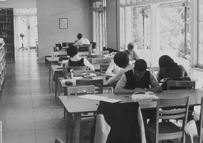 1960s students studying