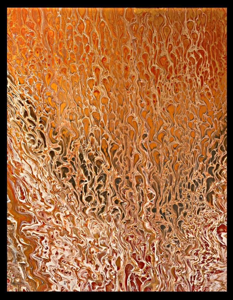 abstract gold acrylic painting