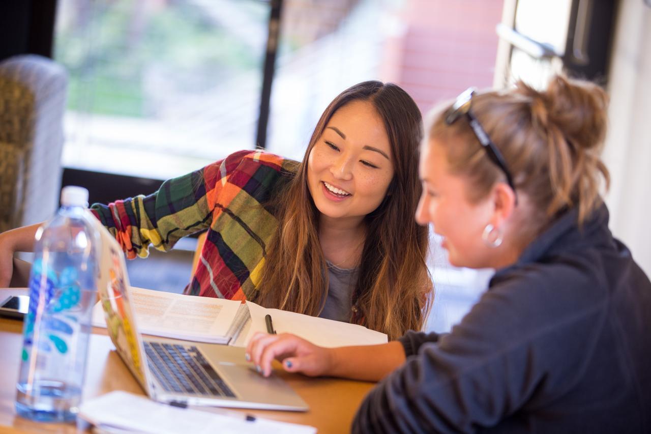 Students working