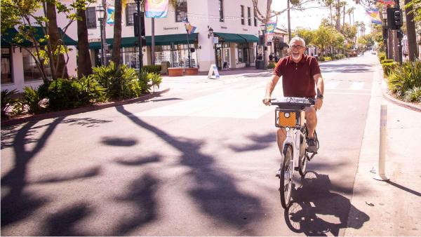 Brad Biking Down State Street