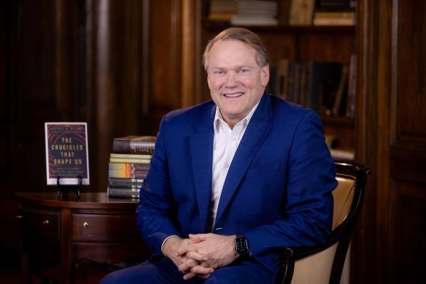 President Gayle D. Beebe and his new book, "The Crucibles That Shape Us."