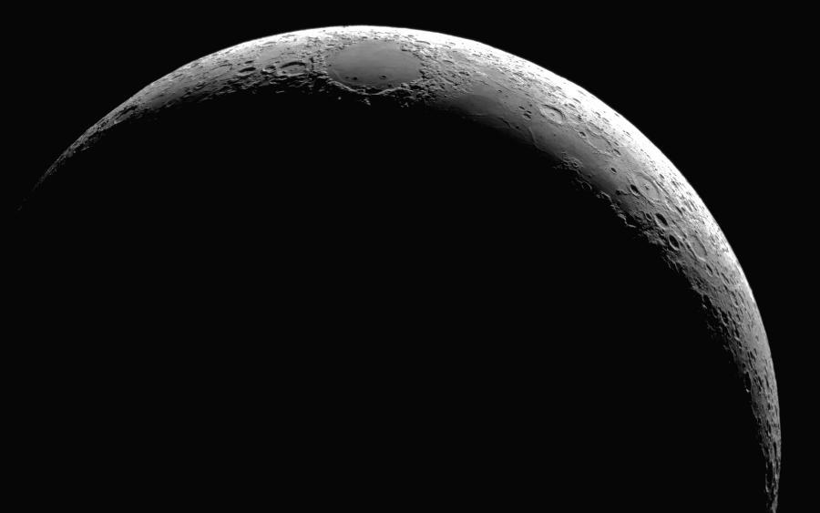 A crescent moon as seen with the Keck Telescope