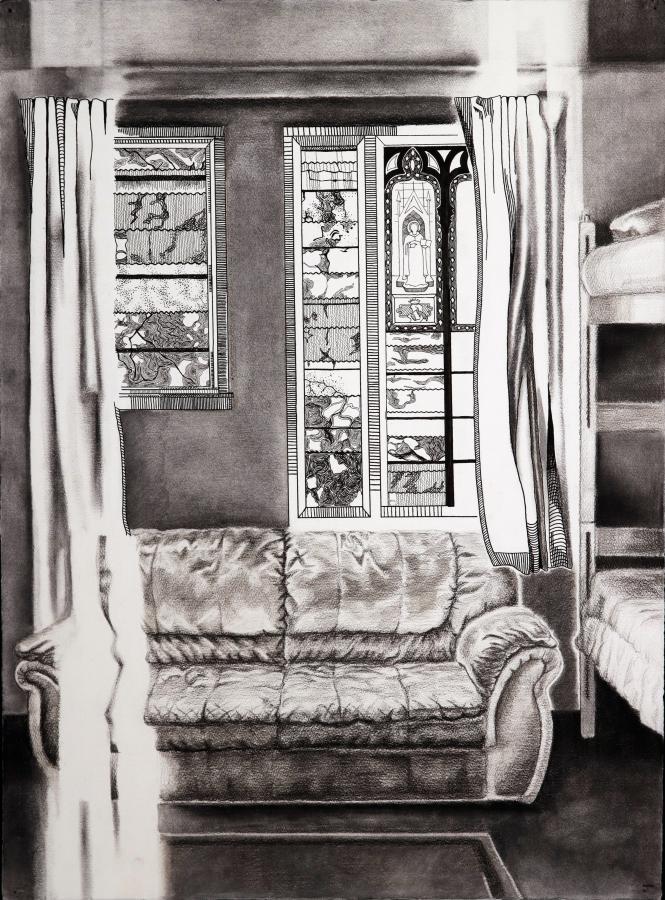 Danielle Anderson "Sanctuary" Charcoal and Pen on paper