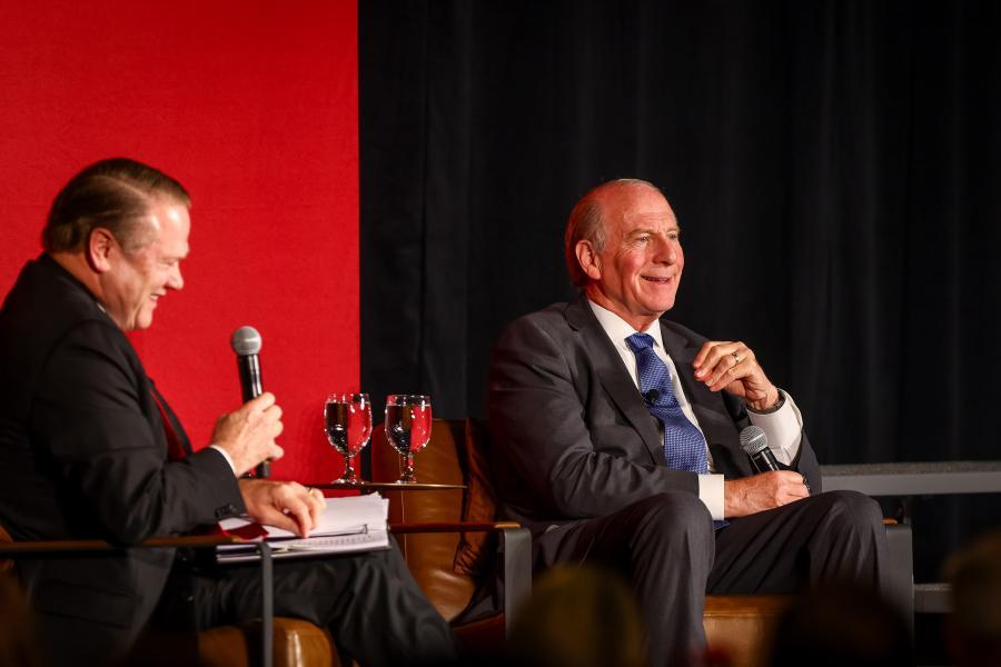 President Gayle Beebe and Richard Haass at President's Breakfast