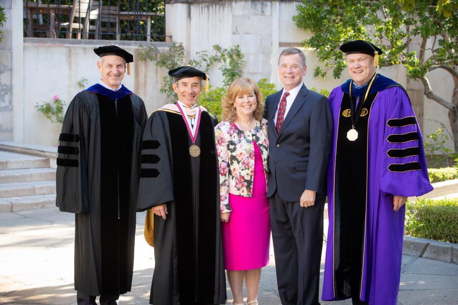 Board Chair Mitchell Vance, Michael Shasberger, Denice and Steven Fellows, Gayle D. Beebe