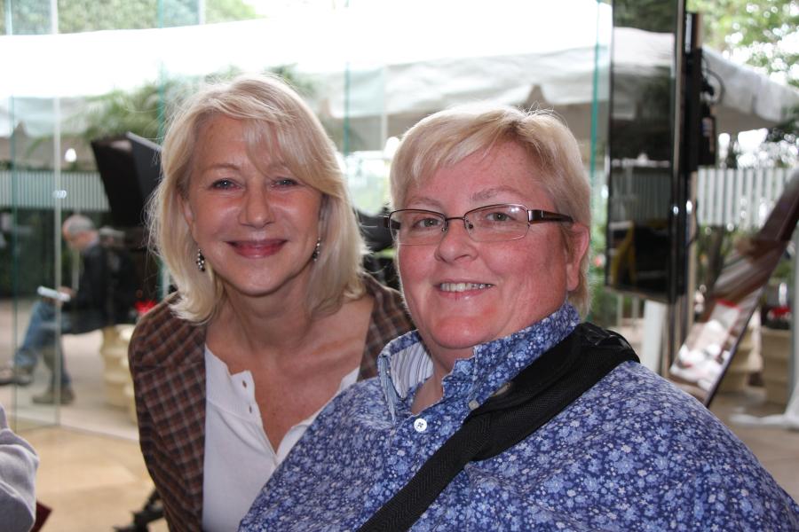 Debbie Price with Helen Mirren (left)