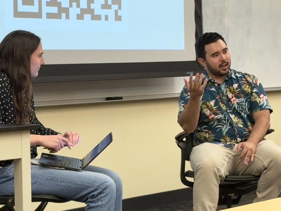 Sustainability Intern Lisa Kiefer and William Morris