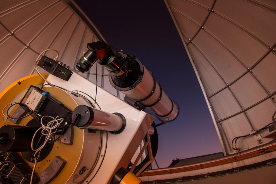 The powerful Keck Telescope housed at the Westmont Observatory