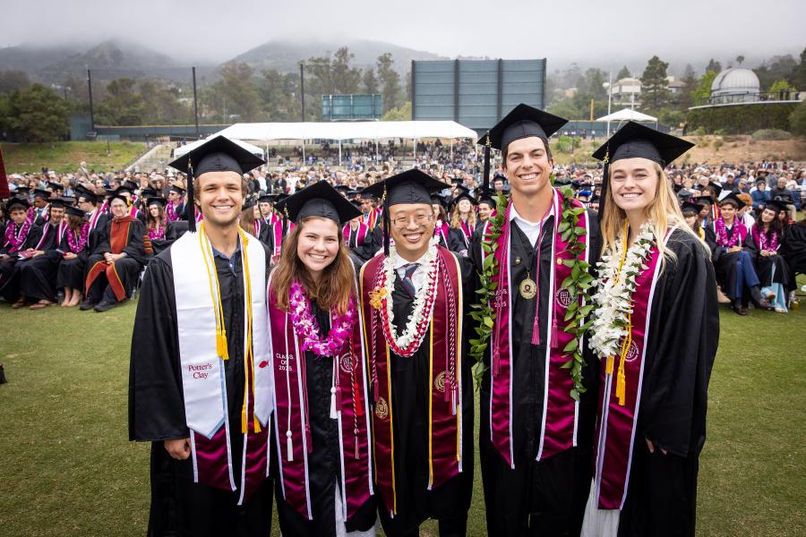 Student award winners Levi Wicks, Claire Bassett, David Shiang, Zach Yates and Abigail Hundley