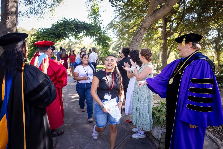 President Beebe Welcomes New Students Orientation First Walk 2024