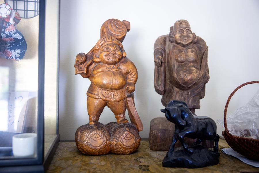 Paul’s maternal grandfather carved these statuettes while incarcerated in the camp in Poston, Arizona. He was a farmer in Imperial Valley, California.