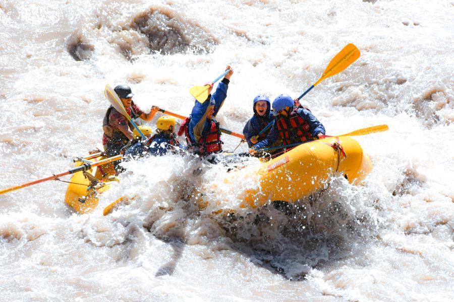The Schroy family rafting in Argentina