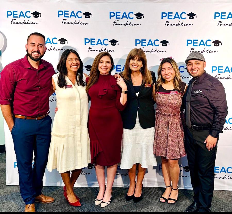 Raul Aguilera, Araceli Espinoza, Patricia Madrigal, Irene Neller, Brenda Tirado and Albert Martinez at the PEAC Scholars Award night