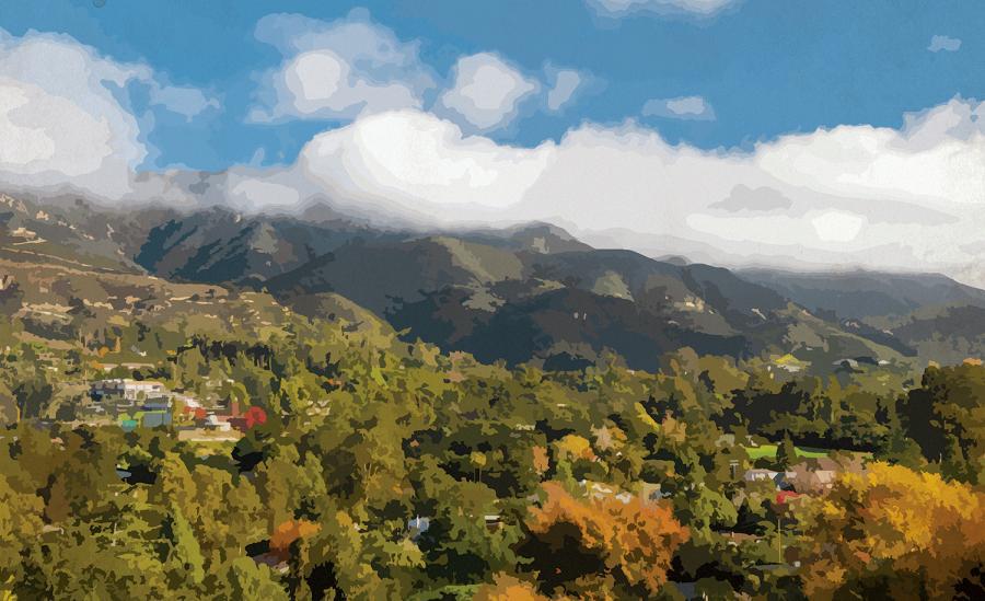 Illustration of the hills in Santa Barbara
